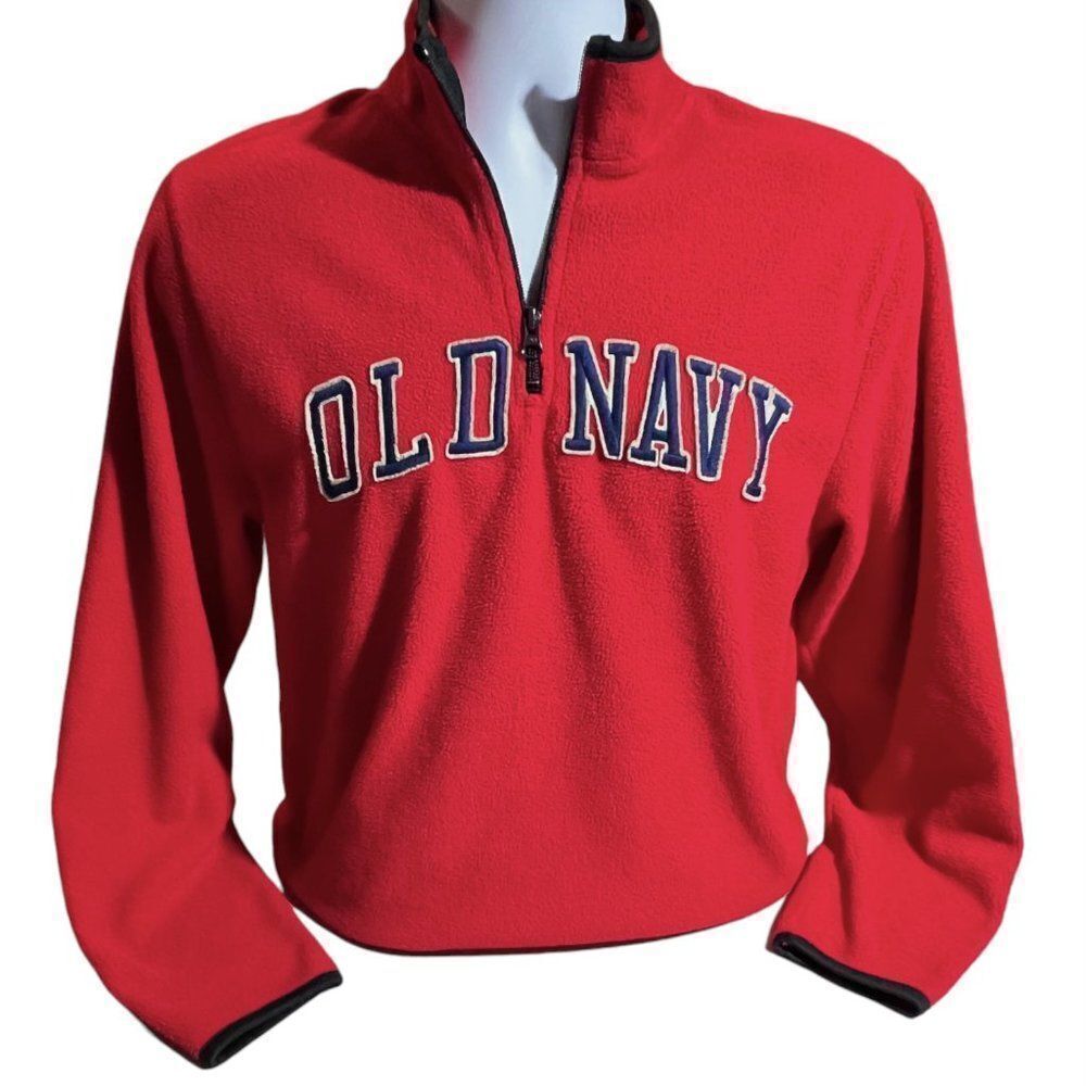 Old Navy Long-Sleeve Fleece Jacket, Robbie Red, 3/4 Sleeves, Men's Small EUC - Picture 9 of 9